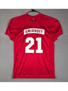 Smirnoff Mens XL Red 21 Football Jersey Mesh Promotional Athletic Sports Barwear